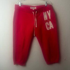 Vtg aeropostale low rise Skimmer sweatpants sz L Capri Y2K embroidered logo pink